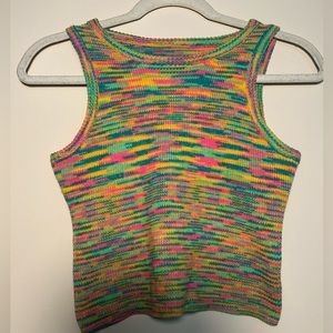 Multicolor knitted tank